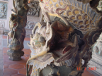 Dragon head carving on the pillar