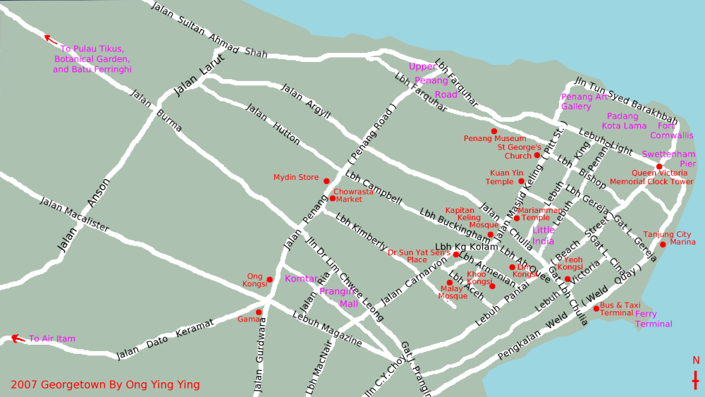 Penang Georgetown Map