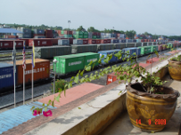 Railway container area at Padang Besar